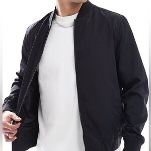 Zara Men's Classic Black Bomber Jacket